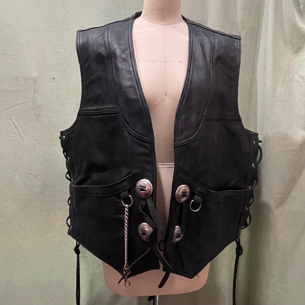 Black HARLEY DAVIDSON Leather Motorcycle Jacket, Size XL